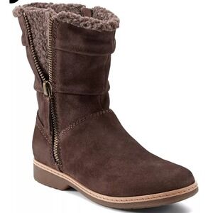 Earth Women's Hyland Cozy Water Repellent Boots Brown Suede Size 9 NEW